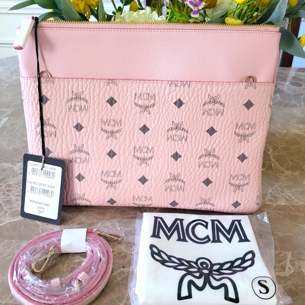 MCM Visetos Pink Crossbody